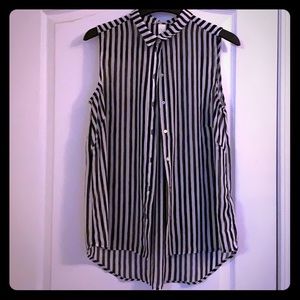Striped sleeveless blouse